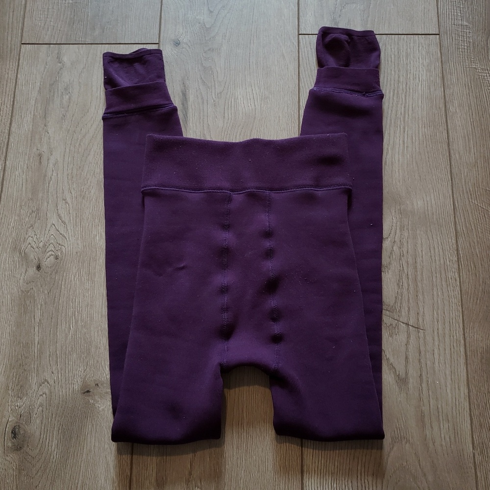 DONATED// Dark purple fleece lined leggings - Picture 5 of 7
